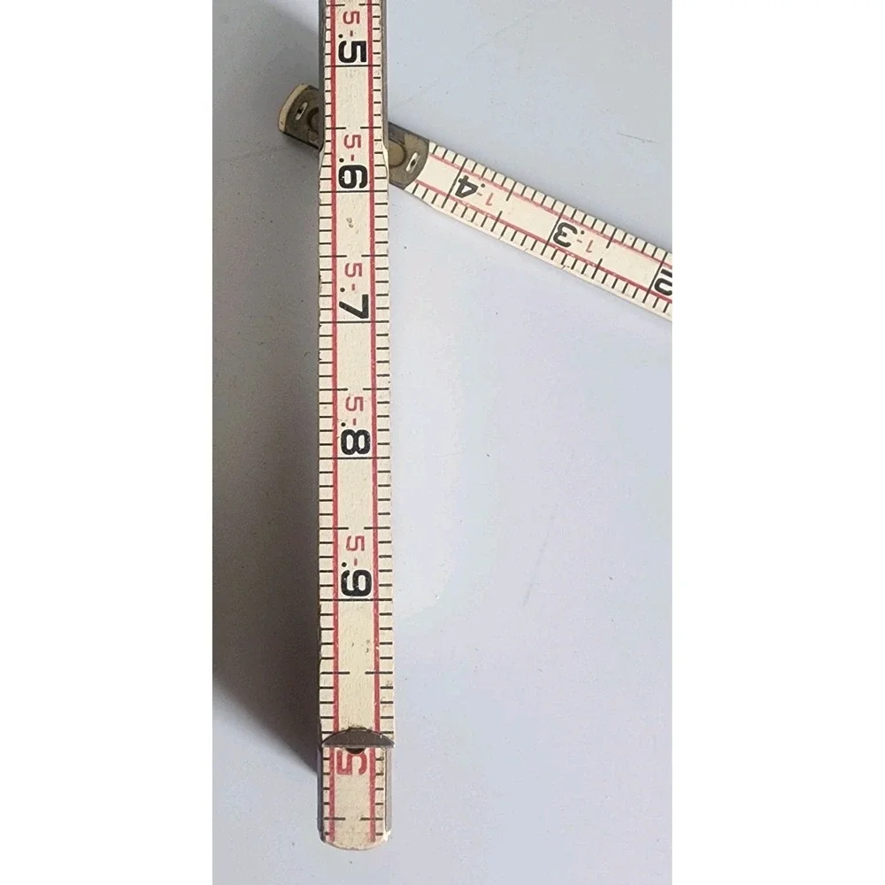 Vintage Lufkin Ruler 1066D 6 Ft. Red End Rugged Engineers Folding  Wood